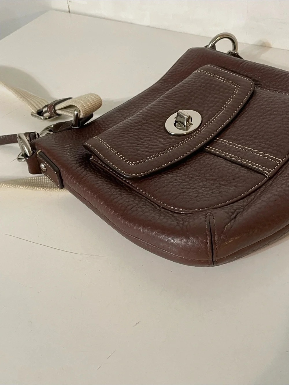 Coach Hamilton Pebbled Leather Crossbody in Brown